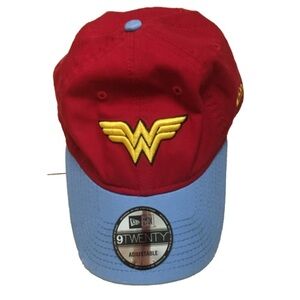 Wonder Woman Hat Gold Embroidered Logo Cap DC Comics 9TWENTY Red Baseball hat